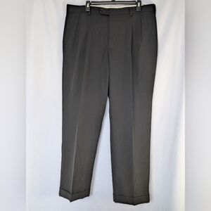 Flawed Brooks Brothers 1818 Madison Black Pleated Cuffed Dress Pants Size 38x30